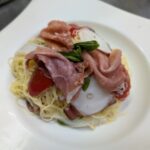 生ハムとタコとイカの冷製カペリーニ